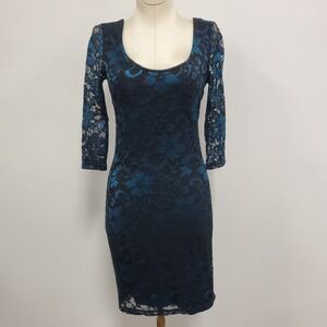 Material‎ Girl Womens Lace Overaly Whimsigoth Mini Dress Size M Black Romantic
